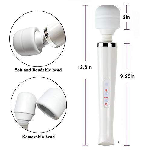 Shcasa Cordless AV Wand Massager, Powerful Handheld Neck Shoulder Massager with 10 Strong Frequency Vibration Modes (White) Shcasa Cordless AV Wand Massager, Powerful Handheld Neck Shoulder Massager with 10 Strong Frequency Vibration Modes (White)