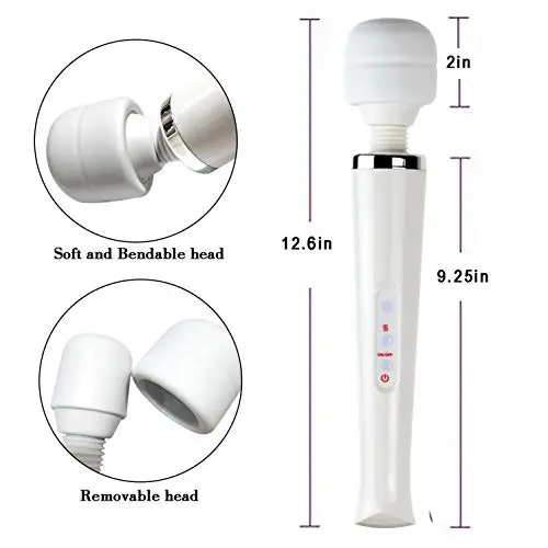 Shcasa Cordless AV Wand Massager, Powerful Handheld Neck Shoulder Massager with 10 Strong Frequency Vibration Modes (White)