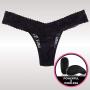Secrets Remote Control Lace Thong Vibrator, Black