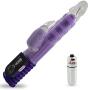 LeLuv Rabbit Vibrator Wave Action Motion Shaft Clitoral Massager Showerproof Multispeed Purple Bundle with Mini Bullet