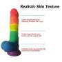 Didlo Long 8 Inch Realistic Lifelike Flesh Huge Tools for Women Silicone Tools with Suction Cup-Rainbow Color-jixubupagua