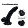 6 Inches Black Dillo for Men Lifelike Massagers with Strong Base， Harmless, Safe