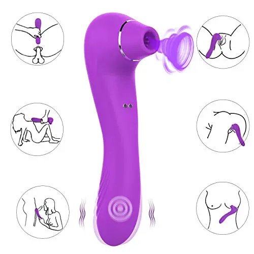 2 in 1 Clit Sucker G Spot Vibrator with 10 Sucking Intensities 10 Strong Vibration Modes for Women Dual Stimulation, FIDECH Waterproof Clitoral Stimulator Sucking Vibrator Sex Toy Rechargeable Quiet