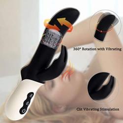 BEISHIDA G Spot Rabbit Vibrator, Clitoral Dildo Vibrator with Bunny Ears for Clitoris Stimulation Realistic Penis Vein Folds Waterproof Vibrator Clitoral G Spotter Sexs Toys for Women