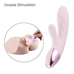 AUXFUN Waterproof Rabbit Vibrator with Heat, Rechargeable Silicone Personal Massager Dual Motor 10 Speed for Woman