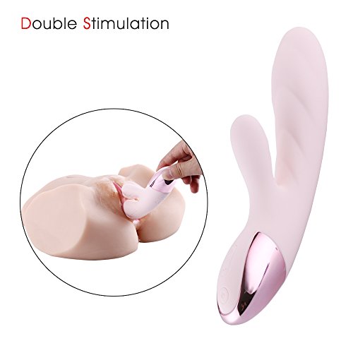 AUXFUN Waterproof Rabbit Vibrator with Heat, Rechargeable Silicone Personal Massager Dual Motor 10 Speed for Woman