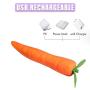 Luseeo Cordless Waterproof Personal Magic Wand Massager Handheld Carrot Vib Massager, Rechargeable Waterproof Strong Vegetable Massage Magic Wand Orange