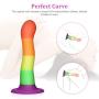 G-Spot Dildo Realistic Silicone Anal Sex Toy for Beginners with Strong Suction Cup Base for Hands-free Play, UTIMI 7 Inch Rainbow Dick Fake Penis for Vaginal and Anal Prostate Play