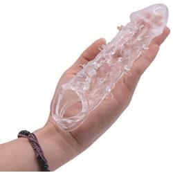 WHDHG-3N 5.5 Inch Silicone Extender Sleeve for Man (Transparent)