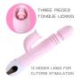 Wushuangyu Realistic Silicone Female Vibrant Toys with 12 Frequency Telescopic and 12 Kinds of Tongue Licking Rechargeable - Vibrant Toy