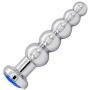 Romi Metal Beads Gem Anal Plug Toy - 5 Beads Stainless Steel Pleasure Wand Butt plug for Men and Women