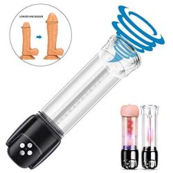 SchwarzSex Male Masturbators Penis Pumps,Electric Vacuum Pumps Sex Toys,Erection Stimulation Trainer with 6 Suction Levels,Artificial Vagina Sexy Masturbation