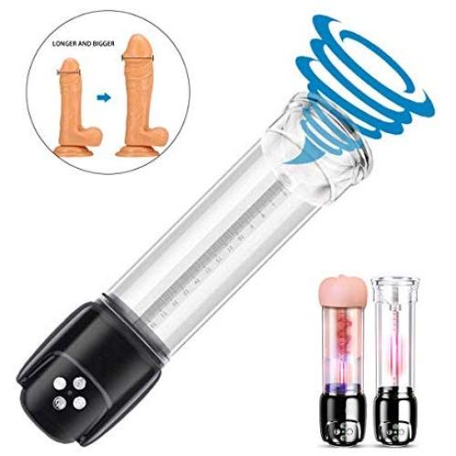 SchwarzSex Male Masturbators Penis Pumps,Electric Vacuum Pumps Sex Toys,Erection Stimulation Trainer with 6 Suction Levels,Artificial Vagina Sexy Masturbation