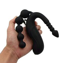 Silicone Vibrating Clit G-spot Prostate Massager Vibrator Anal Beads Butt Plug