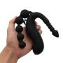 Silicone Vibrating Clit G-spot Prostate Massager Vibrator Anal Beads Butt Plug