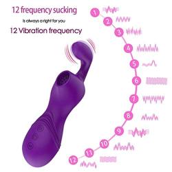 SHWSM Sex Vǐbrátor Clǐtoral Sucking Vǐbrátors Adult Toys for Woman,12 Vibration Mode and 12 Sucking Mode -Silicone Waterproof USB Charging