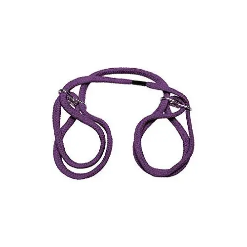 Doc Johnson Japanese Style Bondage - 100% Cotton Wrist or Ankle Cuffs - Quick, Easy Use and Removal, Purple Doc Johnson Japanese Style Bondage - 100% Cotton Wrist or Ankle Cuffs - Quick, Easy Use and Removal, Purple