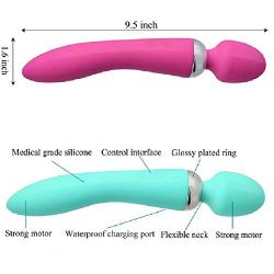 Whisper Quiet and Powerful, The Double Ended Massager boasts 10 Vibration Modes, USB Rechargeable, Waterproof, Wand Therapeutic Massager for Muscle Aches - Sports Recovery (Teal)