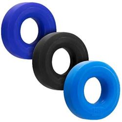 Hunkyjunk HUJ3 C-Ring 3-Pack - Tar/Cobalt/Aqua