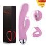 Rabbit Vibrator,Louviva 10 Modes G-Spot Vibrator Waterproof Dual Stimulation Rechargeable Adult Sex Toys for Women,Pink ?-