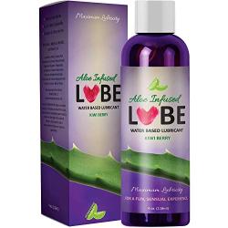 Personal Lubricant for Women and Men - Kiwi Berry Water Based Lube with Aloe & Carrageenan - Natural PH Balance Personal Moisturizer for Sensitive Skin - Silky Smooth Texture & Long Lasting Formula