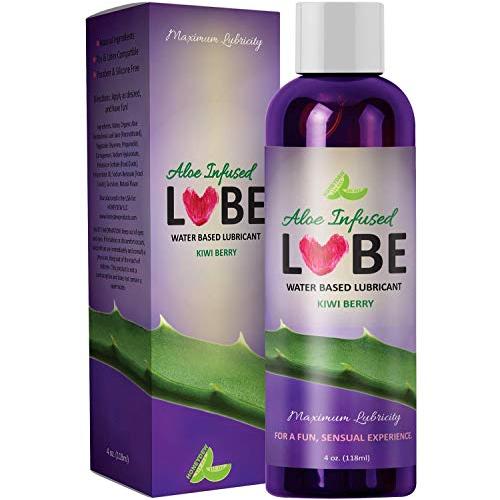 Personal Lubricant for Women and Men - Kiwi Berry Water Based Lube with Aloe & Carrageenan - Natural PH Balance Personal Moisturizer for Sensitive Skin - Silky Smooth Texture & Long Lasting Formula