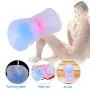 Male Masturbator Realistic Pocket Pussy Masturbation 3D Textured Real Vagina Masturbators with 2 Built in Cock Rings Clear Adult Sex Toys for Men
