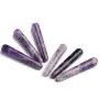 AMOYSTONE Natural Amethyst Crystal Massage Treatment Sticks Points Worry Stone Set 6pcs 4" AMOYSTONE Natural Amethyst Crystal Massage Treatment Sticks Points Worry Stone Set 6pcs 4"