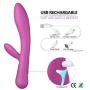 Waterproof Rabbit Vibe Dildo by ALOFA Waterproof G Spot Clitoris Stimulator with 10 Powerful Vibration Modes Bunny Vibrator for Exciting Stimulation- Ideal Sex Toy for Starters (Purple)