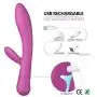 Waterproof Rabbit Vibe Dildo by ALOFA Waterproof G Spot Clitoris Stimulator with 10 Powerful Vibration Modes Bunny Vibrator for Exciting Stimulation- Ideal Sex Toy for Starters (Purple)