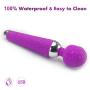 Sexy Slave Rechargeable and Waterproof Silicone Vibrator - 10 Function - Cordless Neck & Shoulder Portable Wand Body Massager,Best for Men,Women or Couples,Purple