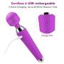 Sexy Slave Rechargeable and Waterproof Silicone Vibrator - 10 Function - Cordless Neck & Shoulder Portable Wand Body Massager,Best for Men,Women or Couples,Purple