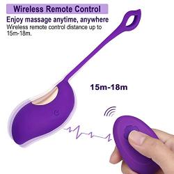 Strongest Waterproof Silicone Massager Ball with Wireless Remote Control - 12 Kinds of Massager Mode - USB Charging - Perfect Match to Help You Relax All The time.(Purple) (Happy-Purple)