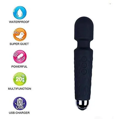 Compact Power Wand Wireless, Wand Massager with 20x Magic Multi-Speed Vibrations, Cordless, Waterproof, Personal Handheld Electric Massager for Neck Shoulder Back Body Massage (Black) Compact Power Wand Wireless, Wand Massager with 20x Magic Multi-Speed Vibrations, Cordless, Waterproof, Personal Handheld Electric Massager for Neck Shoulder Back Body Massage (Black)