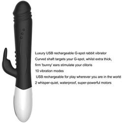 Rabbit Vibrator Large Powerful Rechargeable Silicone Multi Speed G Spot Dildo Vibrator Sex Toy Sex Product for Women