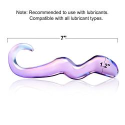 Utimi Butt Plug Glass Anal Plug Prostate Massager Adult Sex Toys for Men or Couples in Unique Curvy Shape