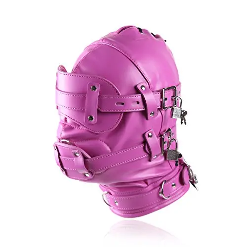 Raycity Full Face Blindfold Mask Head Hood Lockable & Dildo Penis Mouth Gag Costume Bondage Adult Sex Toys BDSM Fetish Hood Hot Pink Raycity Full Face Blindfold Mask Head Hood Lockable & Dildo Penis Mouth Gag Costume Bondage Adult Sex Toys BDSM Fetish Hood Hot Pink