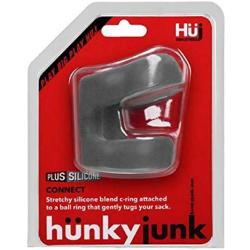 Hunkyjunk Connect Silicone Blend Ball Tugger Cock Ring - Stone Grey