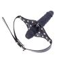 FST Double-Cock Dildo Penis Mouth Gag Mouth Plug Penis Gag with Multi-Function Oral Fixation Mouth Stuffed Bondage Leather Strap On BDSM Adult Sex Toy