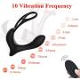 Vibrating Penis Ring, 3 in 1 Wireless Remote Control Prostate Massager with Ball Loop, 10 Speed Rechargeable Vibrator Stimulator Anal Sex Toys for Couple Play
