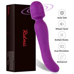 G Spot Vibrator Dildo Clitoral Vagina Vibrating Stimulation with 2 Motors 25 Vibration, Ridmii Waterproof Anal Vibrators Prostate Massager Stimulator Adult Sex Toys for Men Women Couples Rechargeable