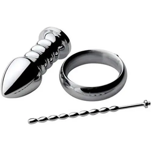 Zeus Electrosex Zeus Deluxe Series Voltaic for Him Stainless Steel Male E-Stim Kit