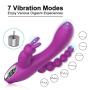 3 in 1 G-Spot Rabbit Anal Dildo Vibrator Adult Sex Toys with 7 Vibrating Modes for Women - Adorime Silicone Waterproof Rechargeable Clitoris Vagina Stimulator Massager Sex Things for Solo or Couples 