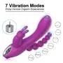 3 in 1 G-Spot Rabbit Anal Dildo Vibrator Adult Sex Toys with 7 Vibrating Modes for Women - Adorime Silicone Waterproof Rechargeable Clitoris Vagina Stimulator Massager Sex Things for Solo or Couples 