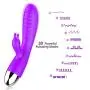 USB Cable Rechargeable Soft V-í-Brator Six Product G-spot Sti-mulate R-àb-b-it Bu-llet Vibrating Things for Women Magic Stress Away Pleasure Purple