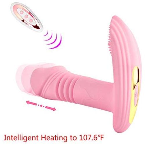 Wireless Remote Control Invisible Wearable Vibrator Wand, Telescopic Heating Clitoris and G-Spot Vagina Vibrate, USB charger Massager Clit Masturbation Dildo For Female Women Girl Couples Sex Toy Pink