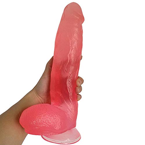 JRZDFXS Silicone 12in Female Double Pleasure Suction Massager - Flexible Soft Wand for Female Beginner Personal Body (Color : Pink)