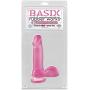 Basix 6-Inch Dong With Suction Cup, Pink