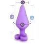 Play with Me - Naughty Candy Heart - Be Mine - Smooth Satin Finish Heart Shaped Bottom Anal Butt Plug - Platinum Silicone - Sex Toy for Men and Women (Purple)