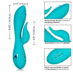 Calexotics SE-4350-40-3 California Dreaming Santa Monica Starlet Silicone Beaded Rabbit Vibrator, Blue